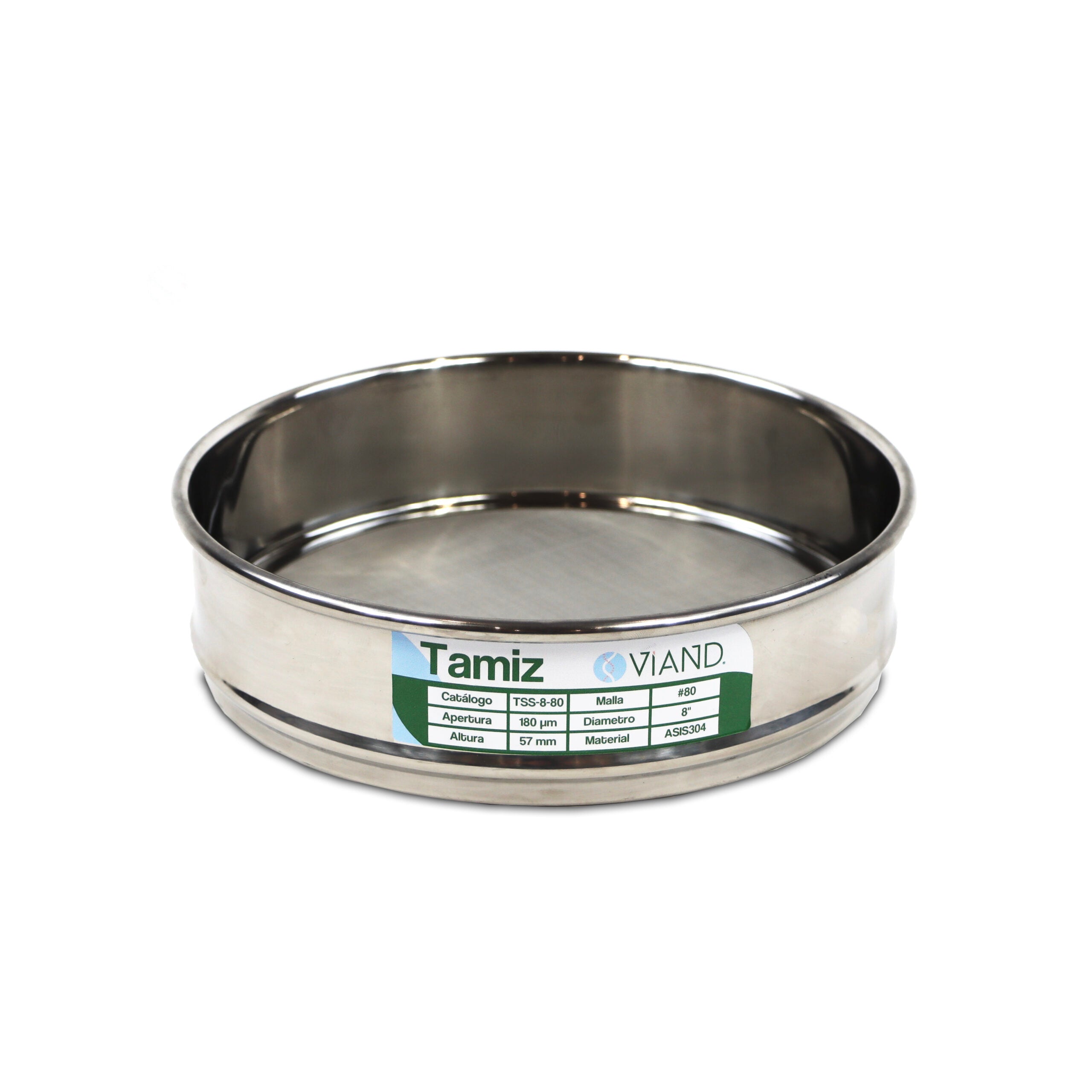 TAMIZ DE ACERO INOXIDABLE DE 8" MALLA # 80 (180µM)