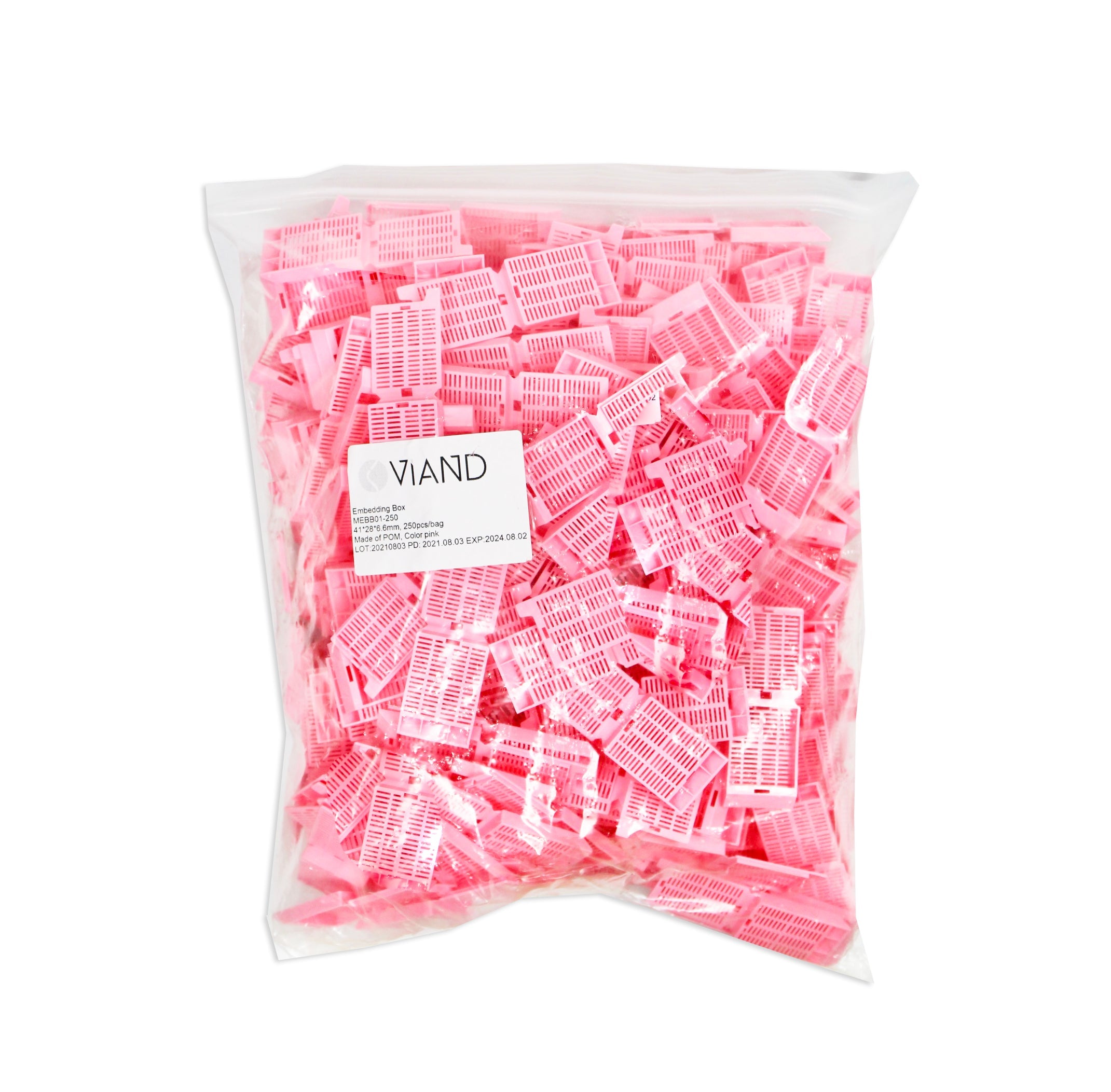 CASSETTE HISTOLOGICO P/TEJIDOS ROSA PK/250 VIAND