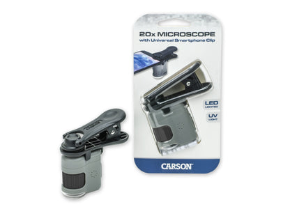 MICROSCOPIO DE BOLSILO 20X C/CLIP PARA SMARTPHONE CARSON