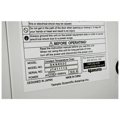 HORNO DE CIRCULACIÓN FORZADA DIGITAL TEMPERATURA YAMATO